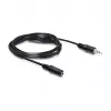 DELOCK Cabo de extensão de áudio 3,5 mm jack macho para fêmea 3 m Preto