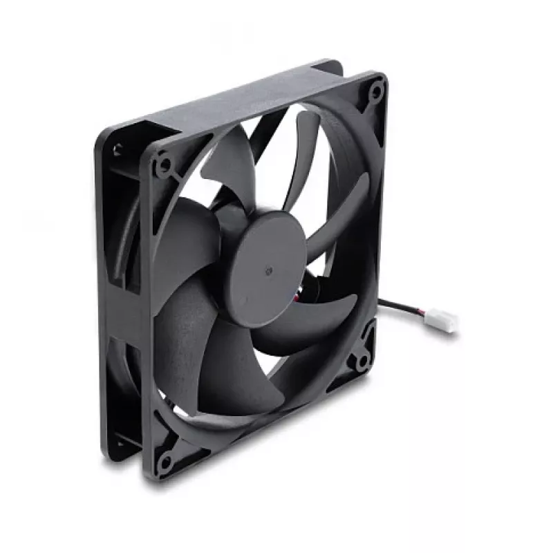 Ventoinha axial Delock 48 V DC 120 x 120 x 25 mm ficha de 2 pinos preta