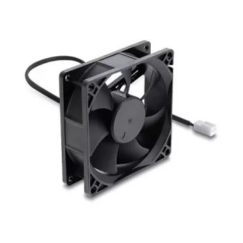 Ventoinha axial Delock 48 V DC, 80 x 80 x 25 mm, ficha de 2 pinos, preto