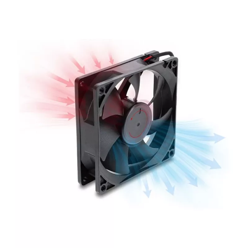 Delock Ventoinha axial 48 V DC, 92 x 92 x 25 mm com conector de ventoinha de 2 pinos, preto