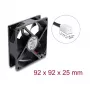 Delock Ventoinha axial 48 V DC, 92 x 92 x 25 mm com conector de ventoinha de 2 pinos, preto