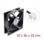 Ventoinha axial Delock 48 V DC 92x92x25 mm 4 pinos PWM (67452), preto