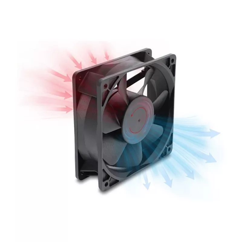 Delock 67454 ventoinha axial 48V DC, 120x120x38 mm, PWM de 4 pinos, preta