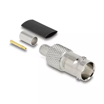DELOCK Conector fêmea BNC de crimpagem para RG-59 com tubo termorretrátil
