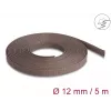 Tubo de gestão de cabos Delock, 12 mm, entrançado, resistente a roedores, extensível, 5 m, castanho