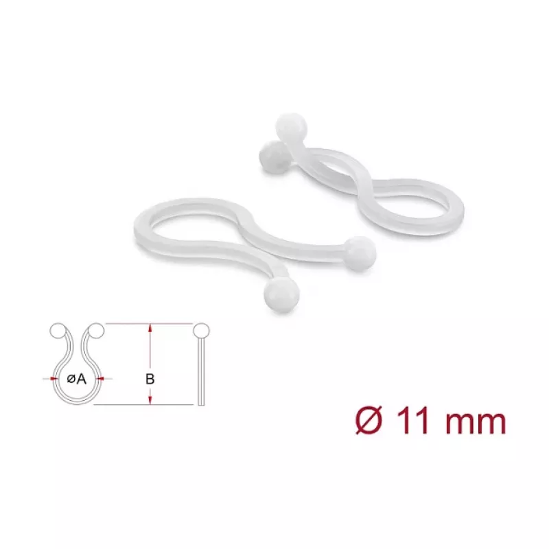 Delock Espiral para cabos Ø 11 mm Transparente, 100 unid.