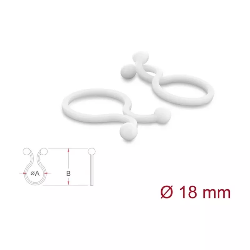 Delock Espiral para cabos Ø 18 mm transparente, 100 unidades