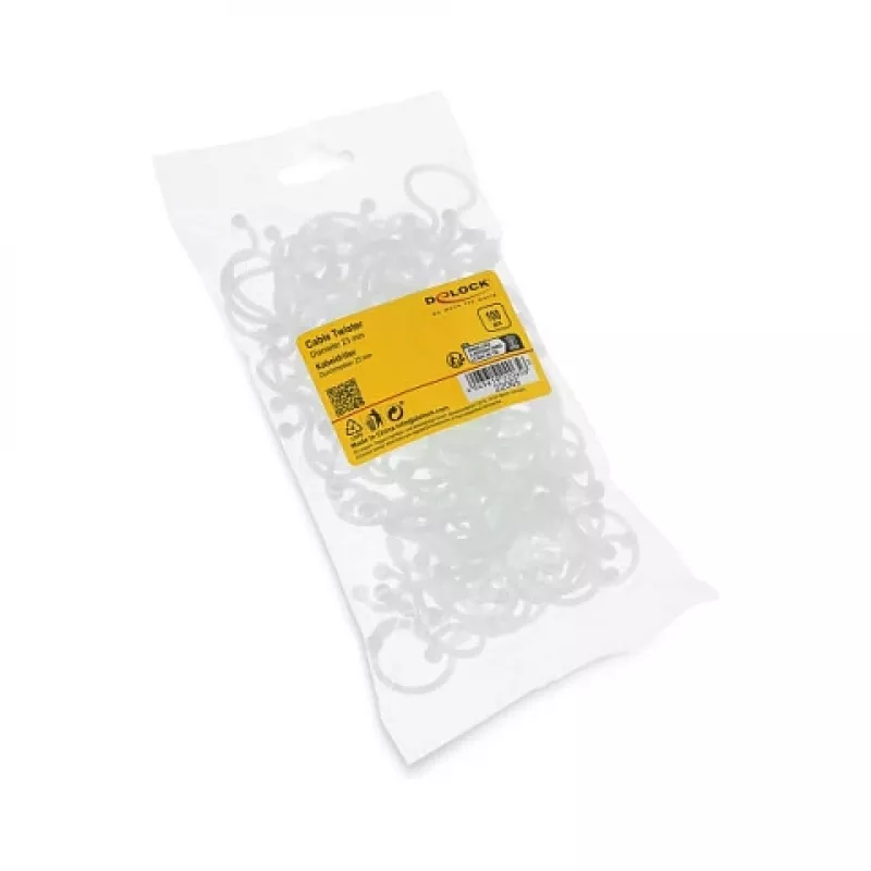 Espiral para cabos Delock Ø 23 mm transparente, 100 unidades