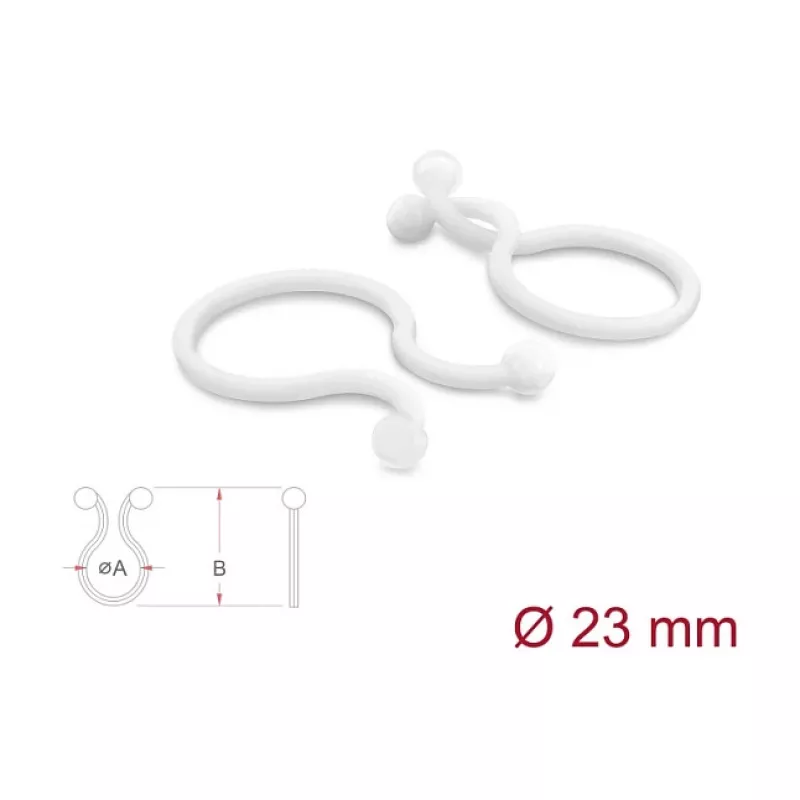 Espiral para cabos Delock Ø 23 mm transparente, 100 unidades