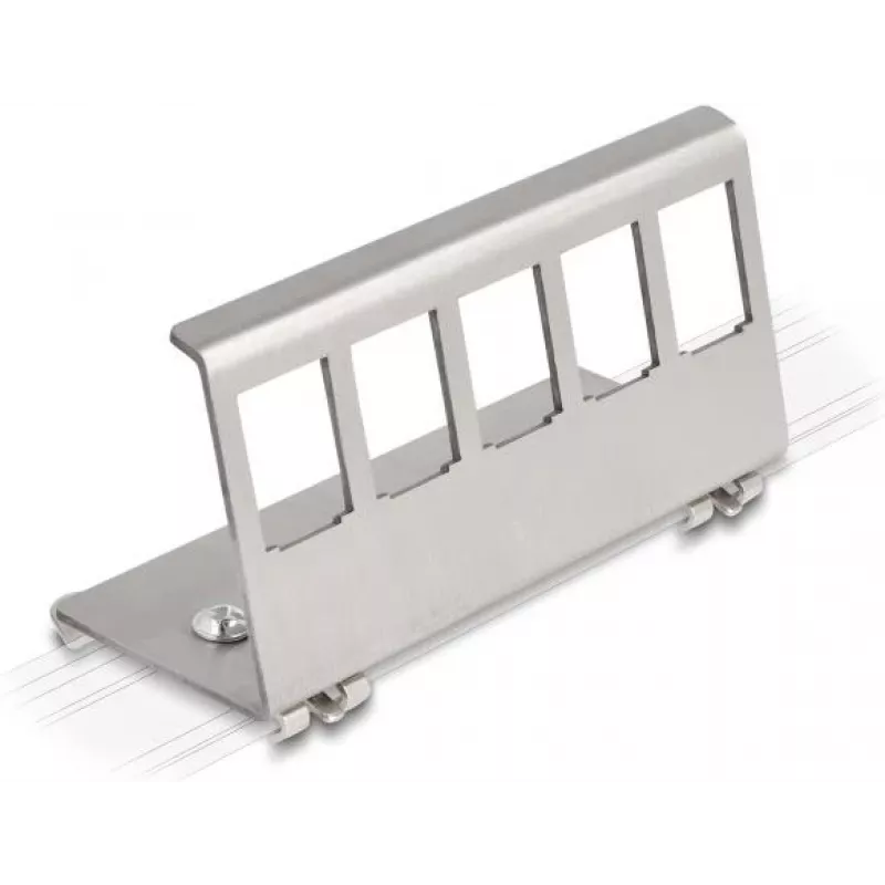 Suporte de montagem em calha DIN Delock para 5 módulos, cinzento 88141