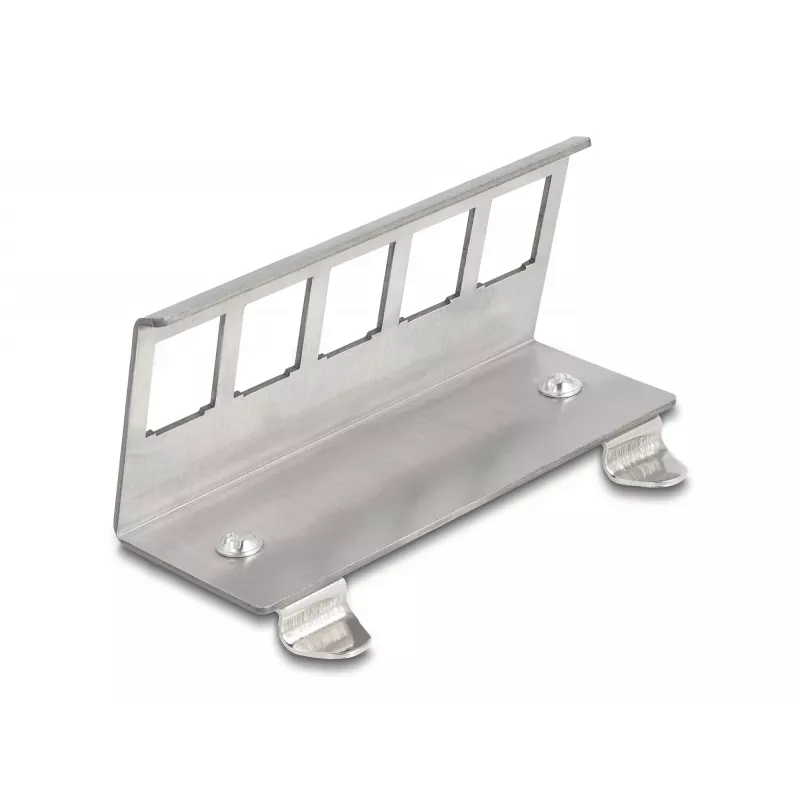 Suporte de montagem em calha DIN Delock para 5 módulos, cinzento 88141