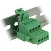 Delock 65936 conjunto de bloco de terminais para calha DIN, 4 polos, bloqueio por parafuso, verde