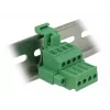Delock 65936 conjunto de bloco de terminais para calha DIN, 4 polos, bloqueio por parafuso, verde