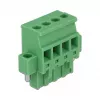 Delock 65936 conjunto de bloco de terminais para calha DIN, 4 polos, bloqueio por parafuso, verde