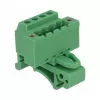 Delock 65936 conjunto de bloco de terminais para calha DIN, 4 polos, bloqueio por parafuso, verde