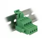 Delock 65936 conjunto de bloco de terminais para calha DIN, 4 polos, bloqueio por parafuso, verde