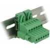 Delock 65942 conjunto de bloco de terminais para calha DIN, 6 polos, bloqueio por parafuso, verde