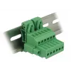 Delock 65942 conjunto de bloco de terminais para calha DIN, 6 polos, bloqueio por parafuso, verde