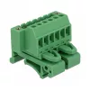 Delock 65942 conjunto de bloco de terminais para calha DIN, 6 polos, bloqueio por parafuso, verde
