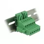 Delock 65942 conjunto de bloco de terminais para calha DIN, 6 polos, bloqueio por parafuso, verde