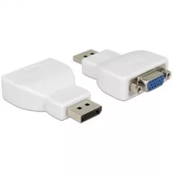 Delock Adaptador ativo DisplayPort 1.2 macho para VGA fêmea branco 65568