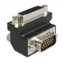 Adaptador Delock DVI-I 24+5 pin fêmea para VGA 15 pin macho 90° angular – preto 65425