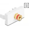 Delock Easy 45 Módulo terminal de parafuso para conector fêmea roscado vermelho branco (90901)