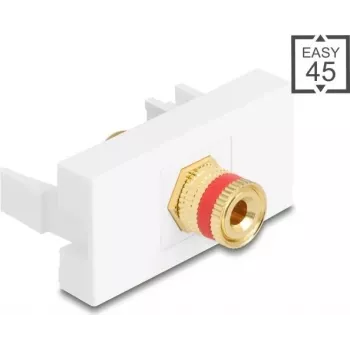 Delock Easy 45 Módulo terminal de parafuso para conector fêmea roscado vermelho branco (90901)