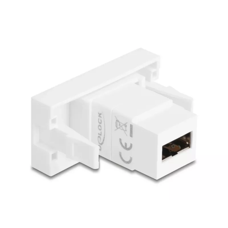 Delock Módulo Easy 45 EASY-USB 2.0 Type-A conector fêmea para EASY-USB Type-A conector fêmea branco 90866