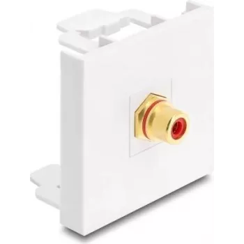 Delock Easy 45 Módulo RCA conector fêmea para RCA conector fêmea dourado vermelho/branco (91818)