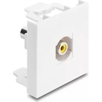 Delock Easy 45 Módulo RCA conector fêmea para RCA conector fêmea amarelo / branco 91814
