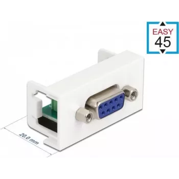 Módulo snap-in Delock Easy 45 9 polos D-Sub fêmea branco RAL 9003 81348