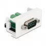 Módulo encaixável Delock Easy 45 D-Sub 9 polos macho para barra de terminais 10 polos, branco RAL 9003 81351