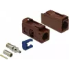 DeLOCK FAKRA F conector fêmea 25 mm (longo) para cravar - castanho-avelã, RAL 8011 89690