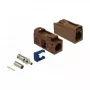 DeLOCK FAKRA F conector fêmea 25 mm (longo) para cravar - castanho-avelã, RAL 8011 89690