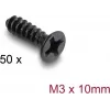 Delock conjunto de parafusos para ventoinha M3 x 10 mm, 50 unid., preto 60986