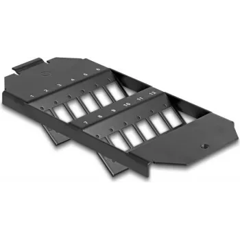 Suporte de montagem de fibra ótica Delock para caixa de chão 12 portas SC simplex / LC duplex acoplamentos preto 88162