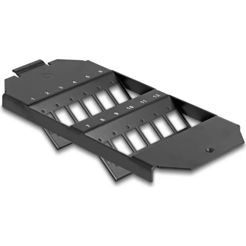 Suporte de montagem de fibra ótica Delock para caixa de chão 12 portas SC simplex / LC duplex acoplamentos preto 88162