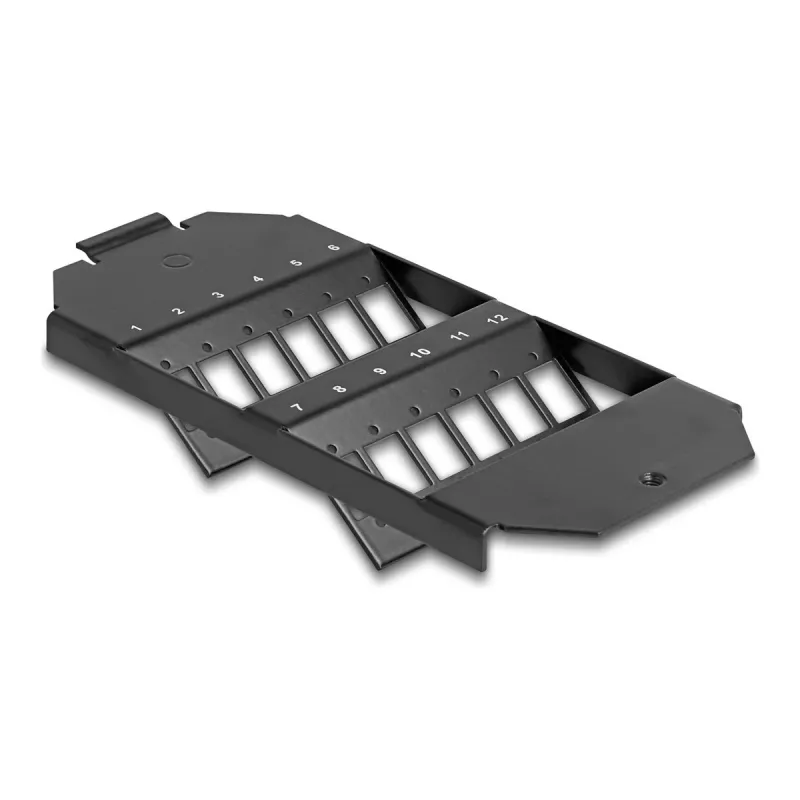 Suporte de montagem de fibra ótica Delock para caixa de chão 12 portas SC simplex / LC duplex acoplamentos preto 88162