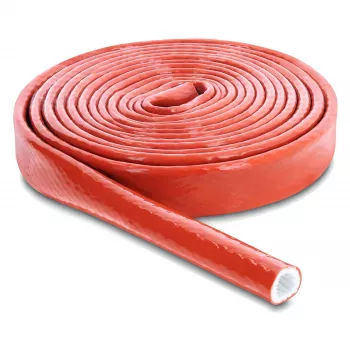 Delock Capa de proteção contra incêndio, revestida a silicone, 3 m de comprimento, 10 mm de diâmetro interior, vermelho