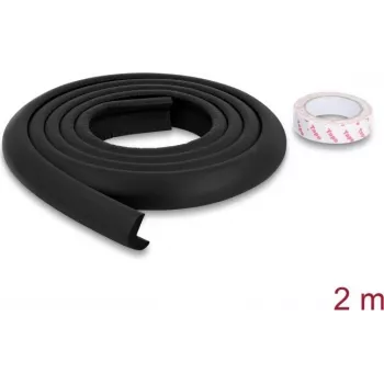 Delock tira de proteção de arestas em espuma 24 x 8 mm - comprimento 2 m preto (18485)