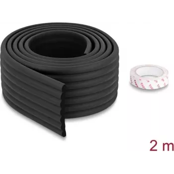Delock tira de proteção de arestas em espuma canelada 80 x 8 mm - comprimento 2 m preto 18487