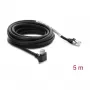 Cabo para câmara GigE Delock ficha RJ45 90° angular com parafusos, comprimento da ficha 28 mm para ficha RJ45 Cat.6 S/FTP 5 m preto