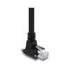 Cabo para câmara GigE Delock ficha RJ45 90° angular com parafusos, comprimento da ficha 28 mm para ficha RJ45 Cat.6 S/FTP 1 m preto