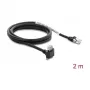 Cabo para câmara GigE Delock ficha RJ45 angular 90° com parafusos para ficha RJ45, Cat.6 S/FTP, 2m, preto