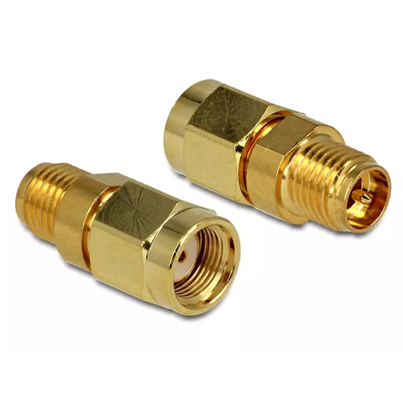 DELOCK HF RP-SMA conector macho rosca especial métrica > RP-SMA conector fêmea