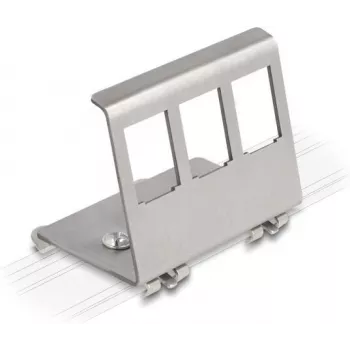Delock Suporte metálico Keystone 3 portas para calha DIN (88139)
