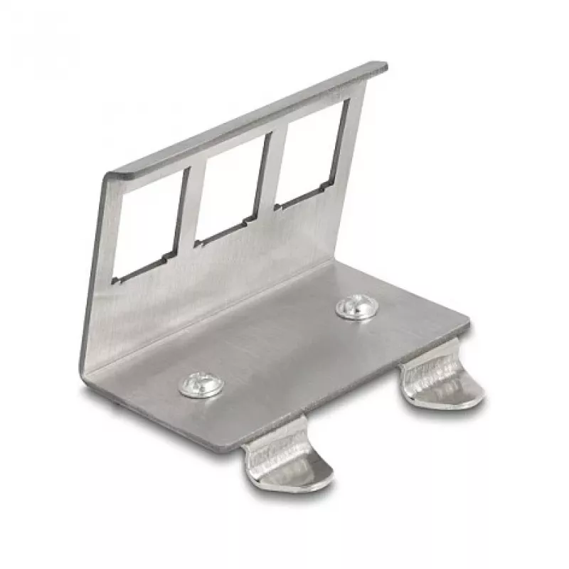 Delock Suporte metálico Keystone 3 portas para calha DIN (88139)