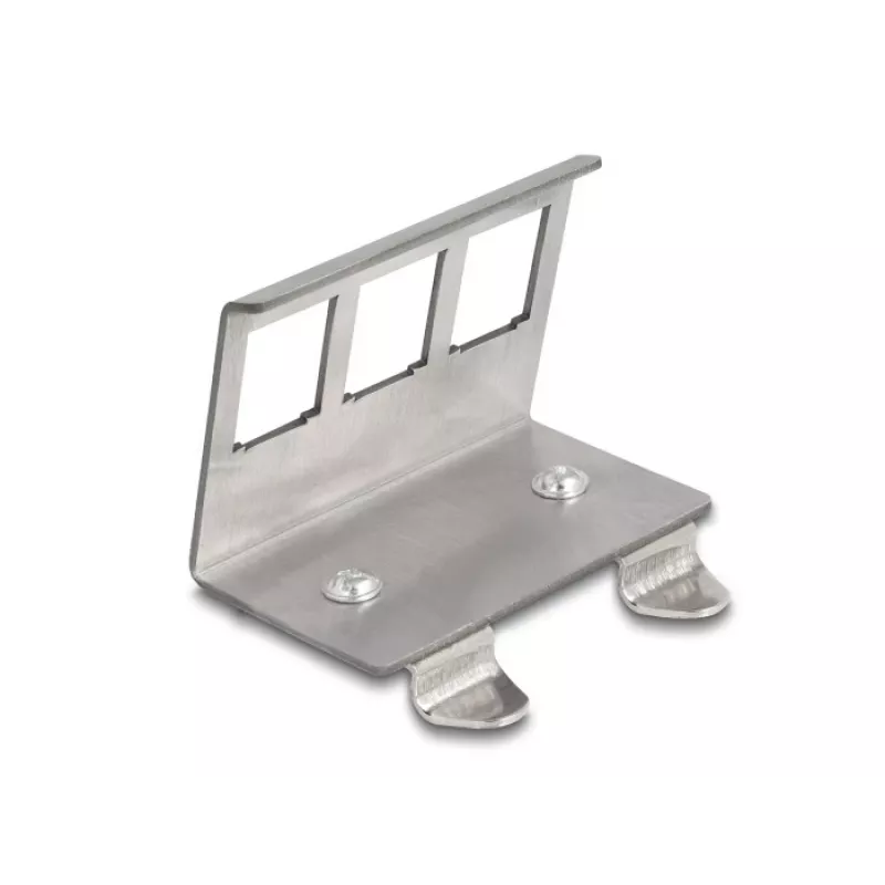 Delock Suporte metálico Keystone 3 portas para calha DIN (88139)