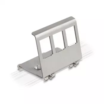 Delock Suporte metálico Keystone 3 portas para calha DIN (88139)